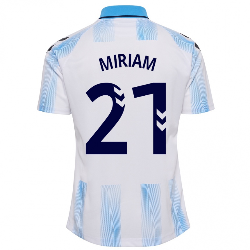 Niño Fútbol Camiseta Míriam #21 Blanco Azul 1ª Equipación 2023/24 Perú