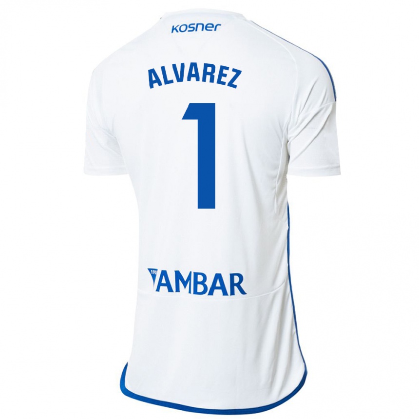 Niño Fútbol Camiseta Cristian Álvarez #1 Blanco 1ª Equipación 2023/24 Perú