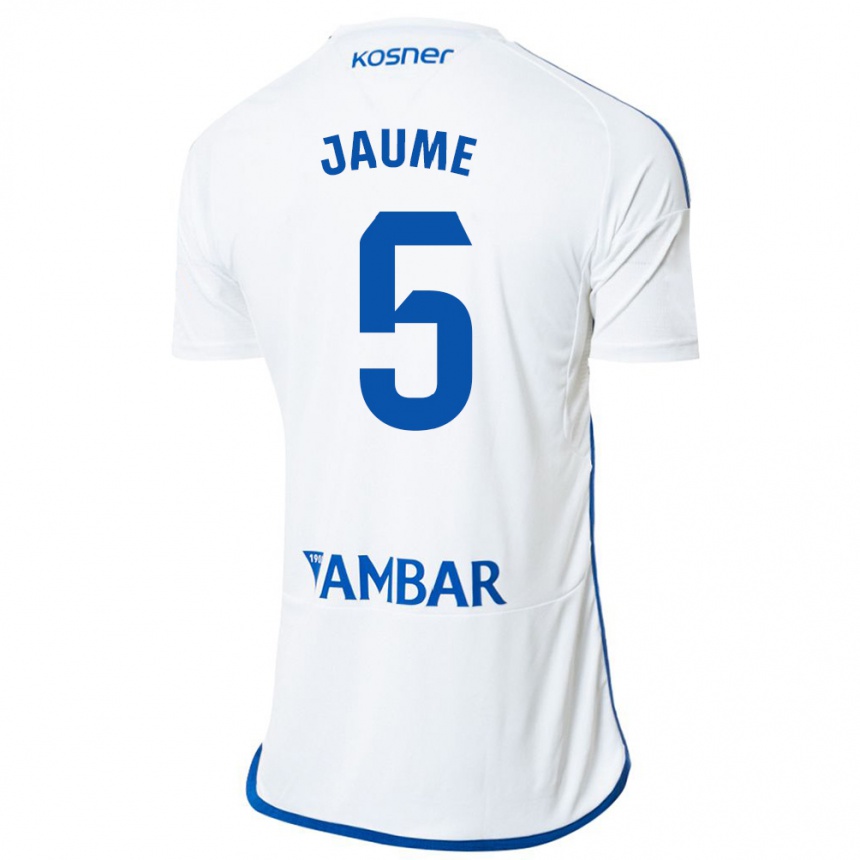 Niño Fútbol Camiseta Jaume Grau #5 Blanco 1ª Equipación 2023/24 Perú