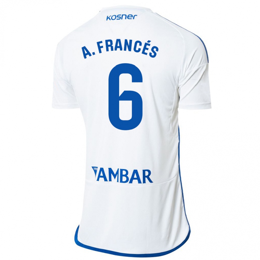 Niño Fútbol Camiseta Alejandro Francés #6 Blanco 1ª Equipación 2023/24 Perú