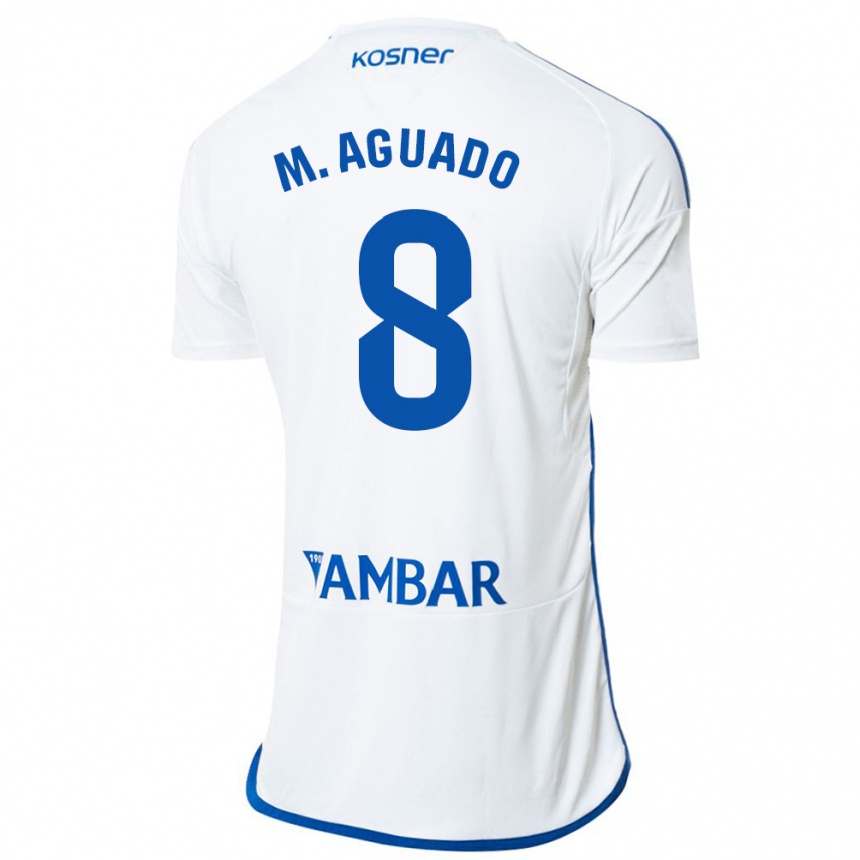 Niño Fútbol Camiseta Marc Aguado #8 Blanco 1ª Equipación 2023/24 Perú