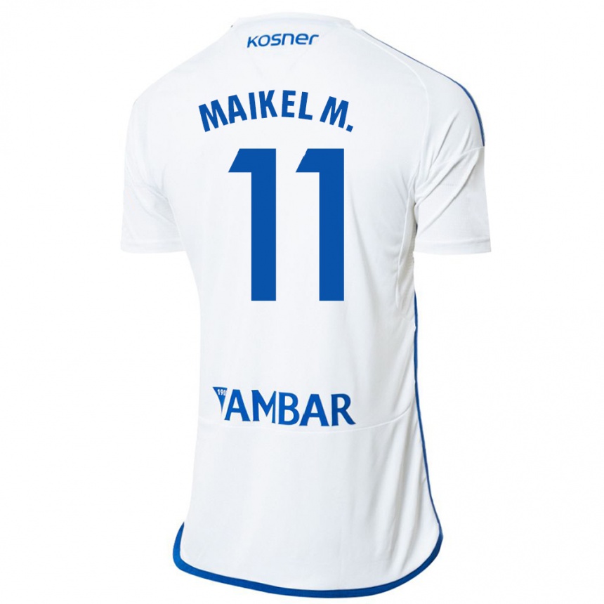 Niño Fútbol Camiseta Maikel Mesa #11 Blanco 1ª Equipación 2023/24 Perú