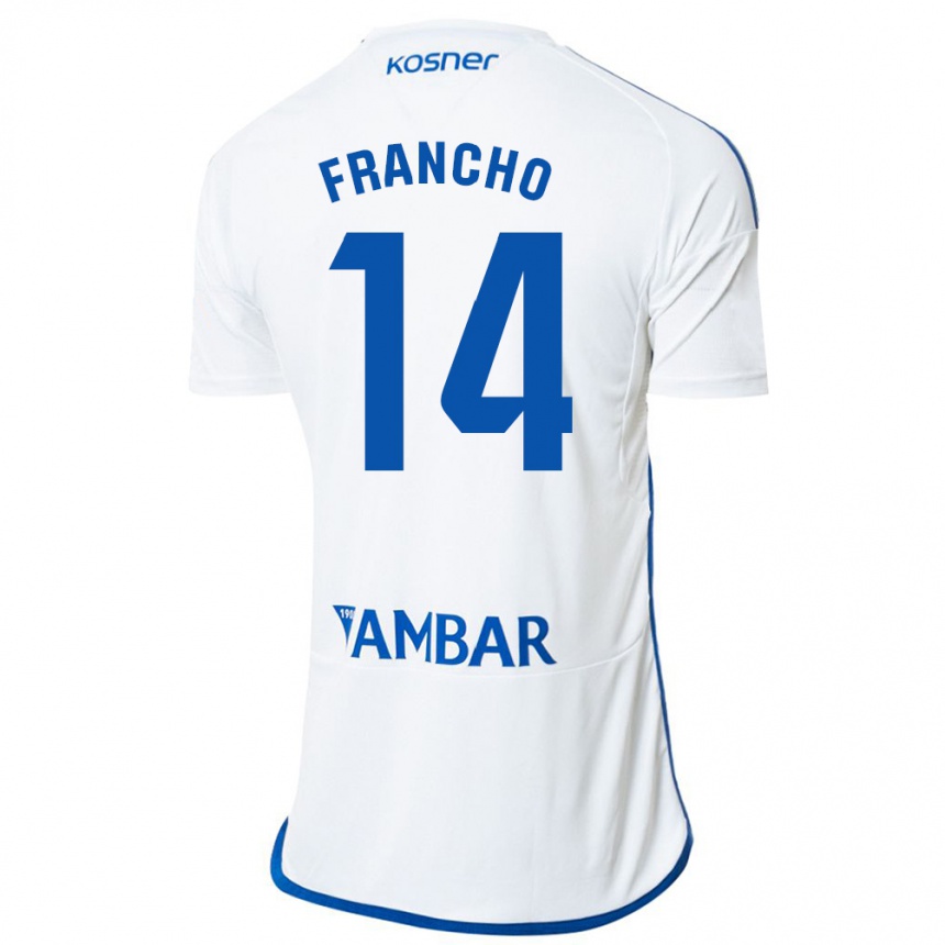 Niño Fútbol Camiseta Francho Serrano #14 Blanco 1ª Equipación 2023/24 Perú