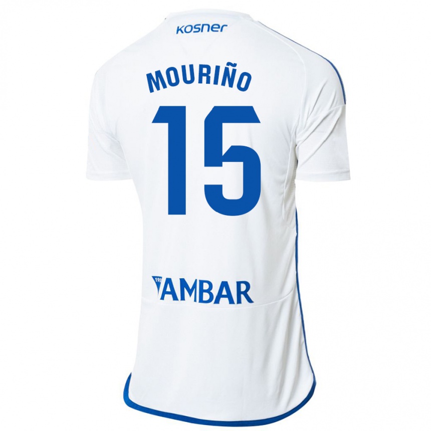 Niño Fútbol Camiseta Santiago Mouriño #15 Blanco 1ª Equipación 2023/24 Perú