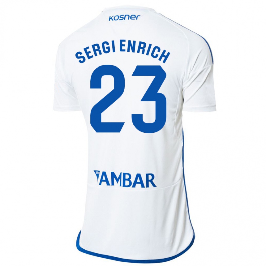 Niño Fútbol Camiseta Sergi Enrich #23 Blanco 1ª Equipación 2023/24 Perú