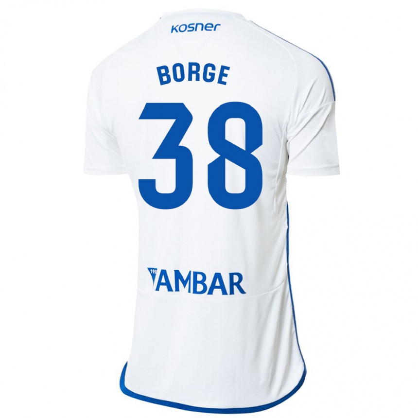 Niño Fútbol Camiseta Andrés Borge #38 Blanco 1ª Equipación 2023/24 Perú