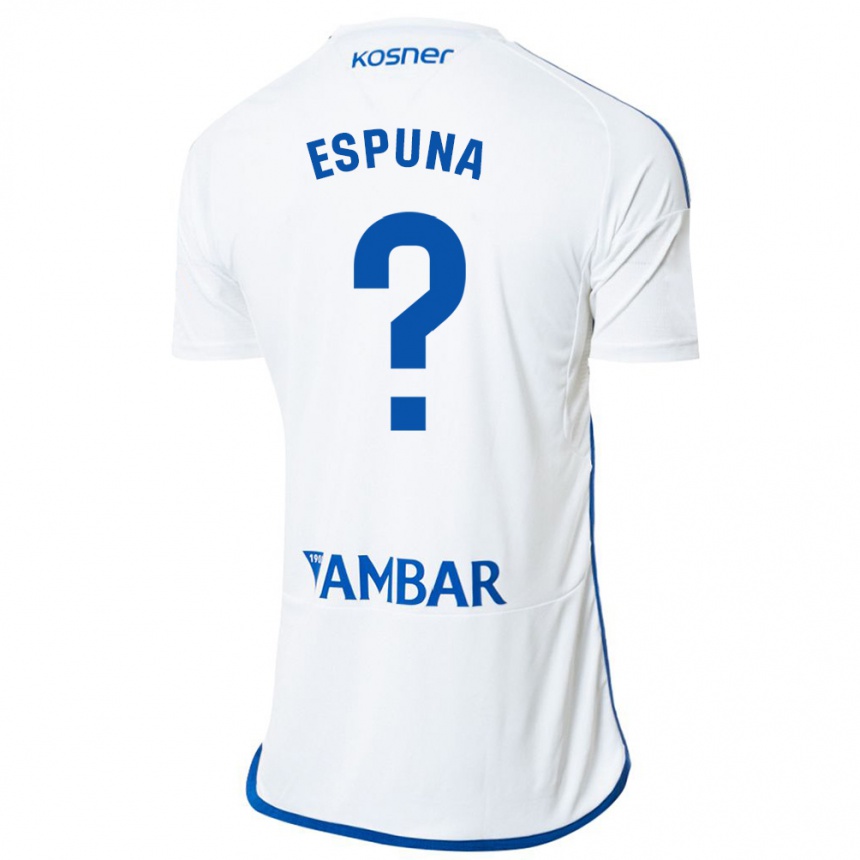 Niño Fútbol Camiseta Nico Espuña #0 Blanco 1ª Equipación 2023/24 Perú