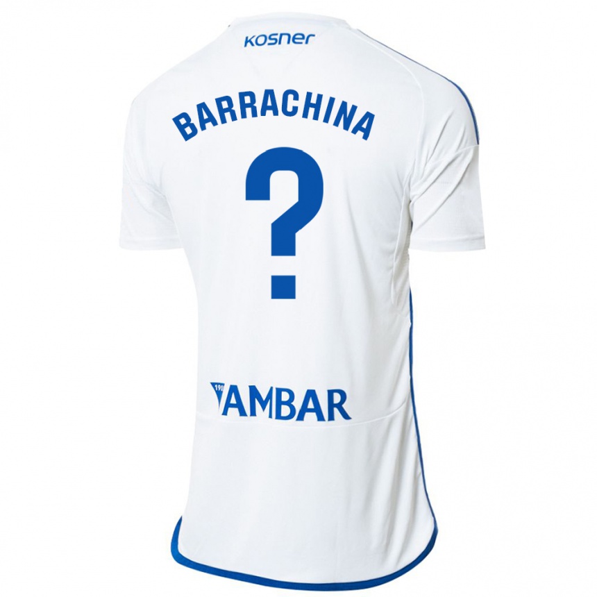 Niño Fútbol Camiseta Hugo Barrachina #0 Blanco 1ª Equipación 2023/24 Perú