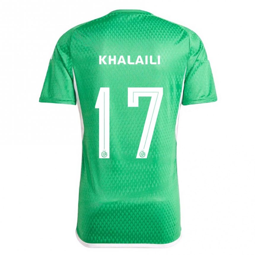 Niño Fútbol Camiseta Iyad Khalaili #17 Blanco Azul 1ª Equipación 2023/24 Perú