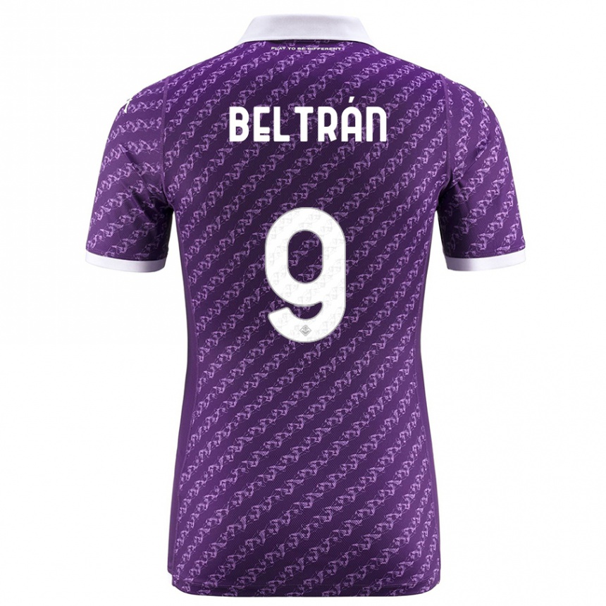 Niño Fútbol Camiseta Lucas Beltrán #9 Violeta 1ª Equipación 2023/24 Perú