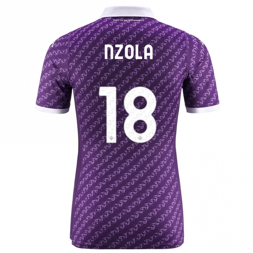 Niño Fútbol Camiseta M'bala Nzola #18 Violeta 1ª Equipación 2023/24 Perú