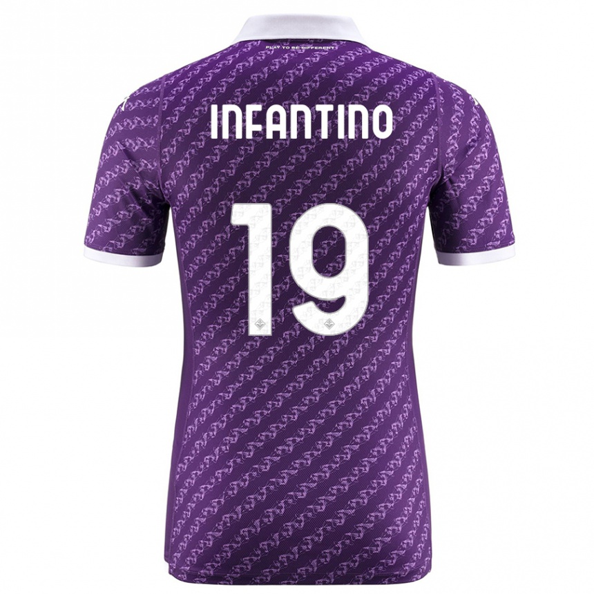 Niño Fútbol Camiseta Gino Infantino #19 Violeta 1ª Equipación 2023/24 Perú