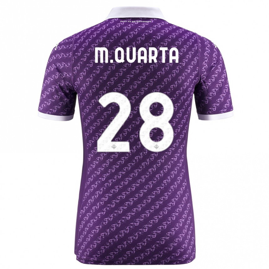 Niño Fútbol Camiseta Lucas Martínez Quarta #28 Violeta 1ª Equipación 2023/24 Perú