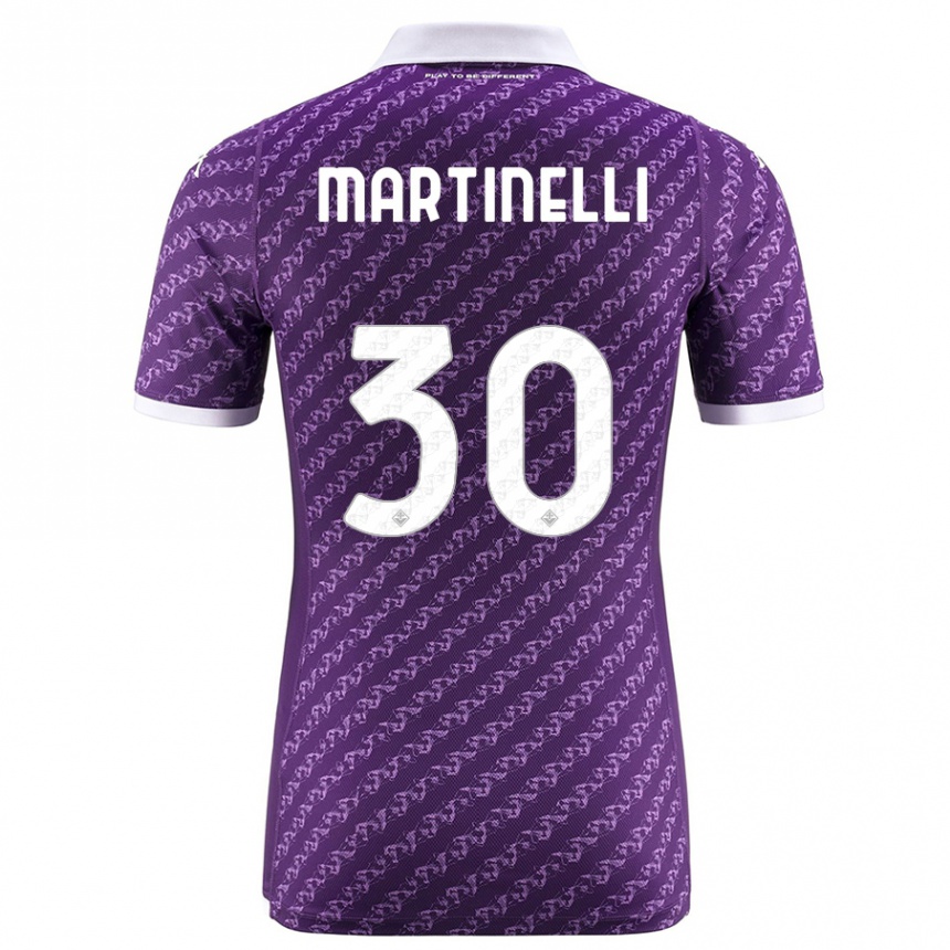 Niño Fútbol Camiseta Tommaso Martinelli #30 Violeta 1ª Equipación 2023/24 Perú