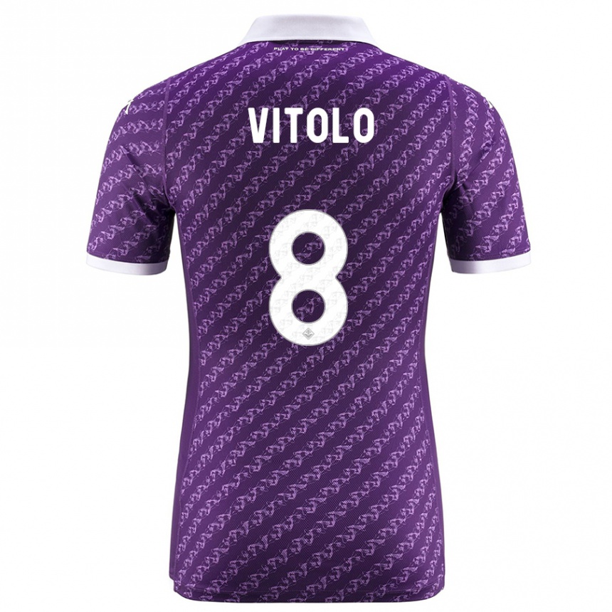 Niño Fútbol Camiseta Federico Vitolo #8 Violeta 1ª Equipación 2023/24 Perú