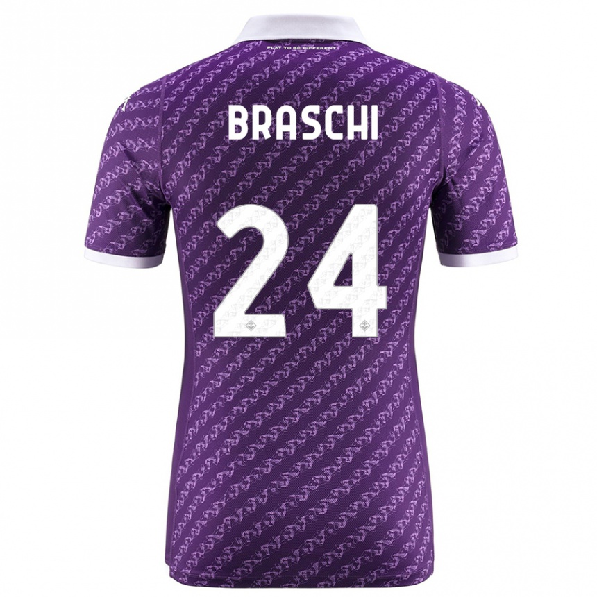 Niño Fútbol Camiseta Riccardo Braschi #24 Violeta 1ª Equipación 2023/24 Perú