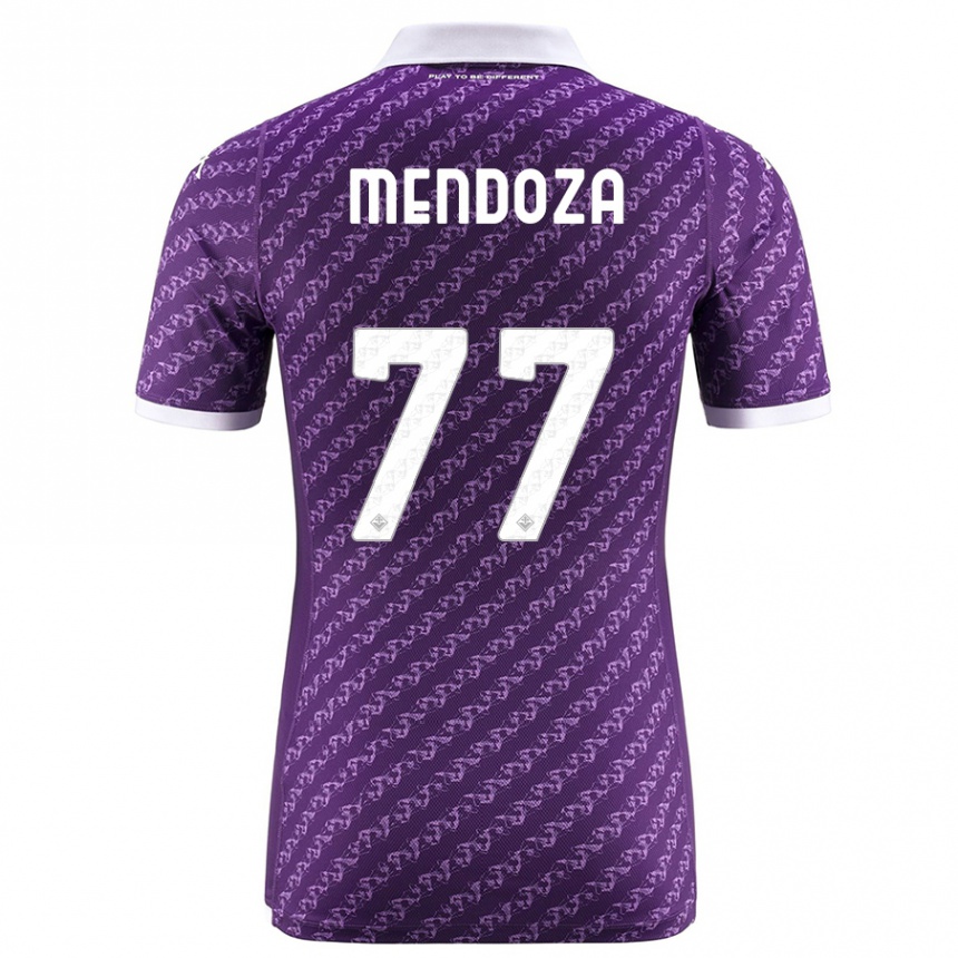 Niño Fútbol Camiseta William Mendoza #77 Violeta 1ª Equipación 2023/24 Perú