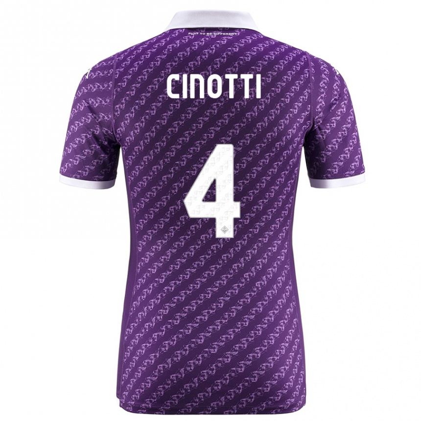 Niño Fútbol Camiseta Norma Cinotti #4 Violeta 1ª Equipación 2023/24 Perú