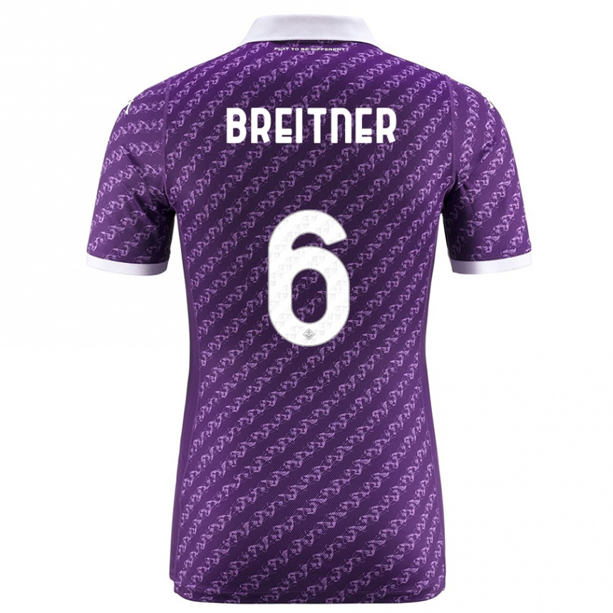 Niño Fútbol Camiseta Stephanie Breitner #6 Violeta 1ª Equipación 2023/24 Perú