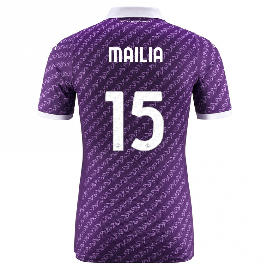 Niño Fútbol Camiseta Siria Mailia #15 Violeta 1ª Equipación 2023/24 Perú