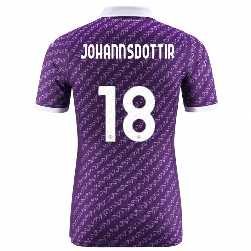 Niño Fútbol Camiseta Alexandra Jóhannsdóttir #18 Violeta 1ª Equipación 2023/24 Perú