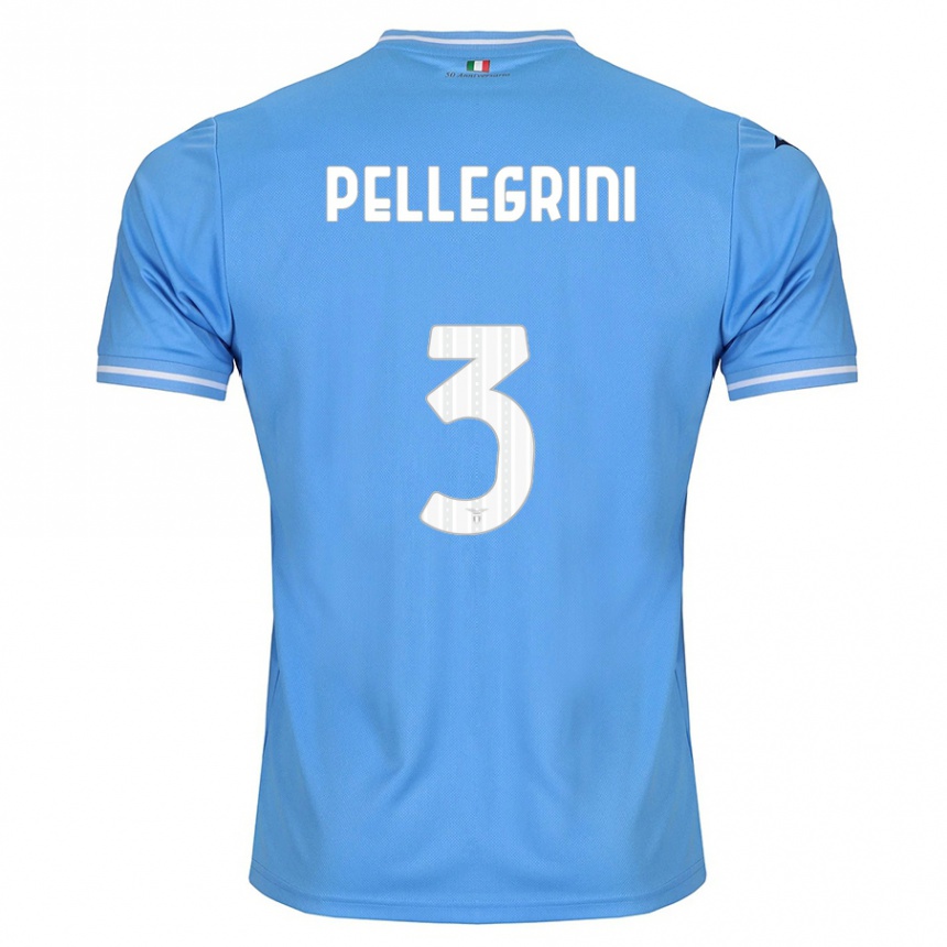 Niño Fútbol Camiseta Luca Pellegrini #3 Azul 1ª Equipación 2023/24 Perú