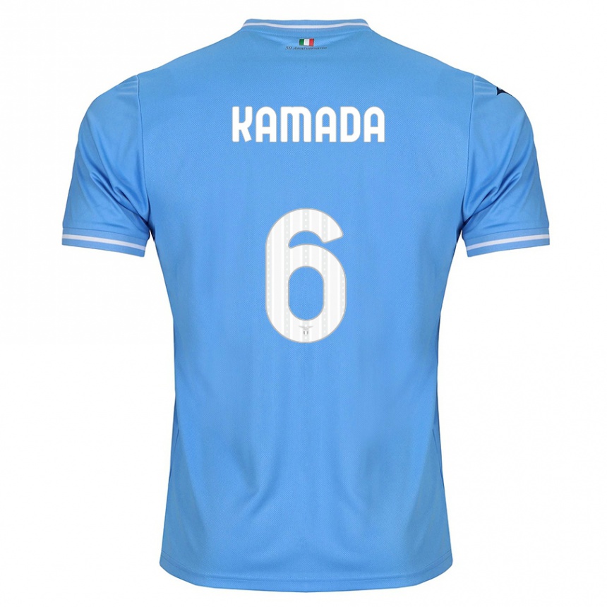 Niño Fútbol Camiseta Daichi Kamada #6 Azul 1ª Equipación 2023/24 Perú