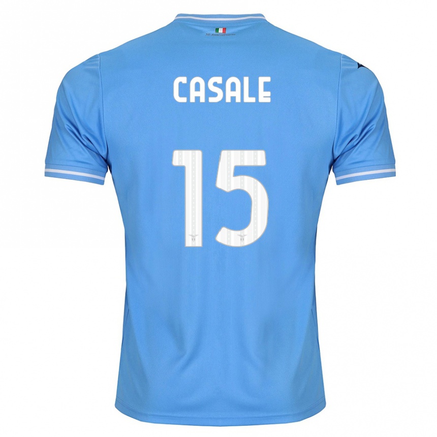 Niño Fútbol Camiseta Nicolò Casale #15 Azul 1ª Equipación 2023/24 Perú