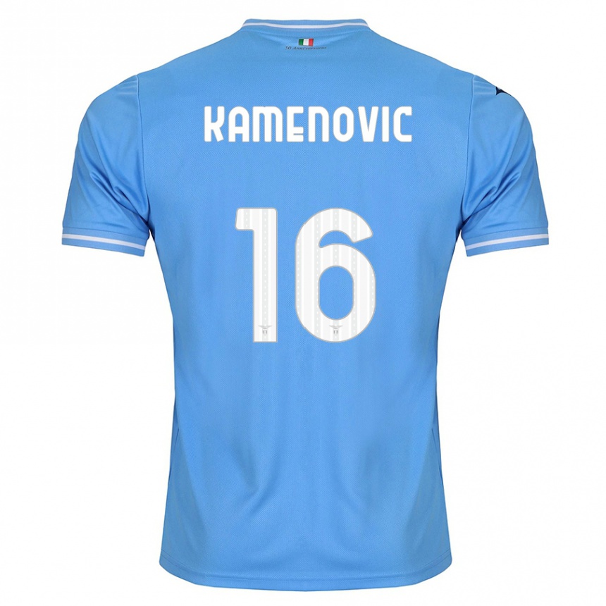 Niño Fútbol Camiseta Dimitrije Kamenović #16 Azul 1ª Equipación 2023/24 Perú