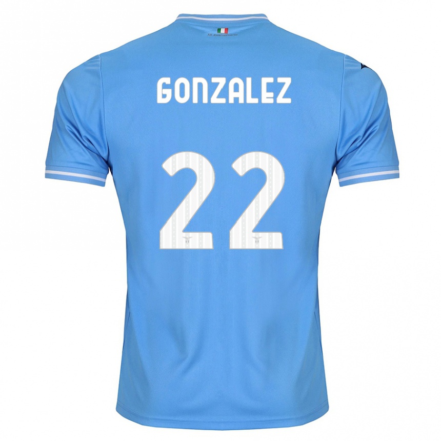 Niño Fútbol Camiseta Diego González #22 Azul 1ª Equipación 2023/24 Perú