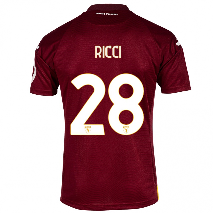 Niño Fútbol Camiseta Samuele Ricci #28 Rojo Oscuro 1ª Equipación 2023/24 Perú