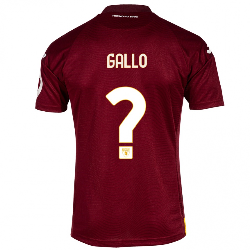 Niño Fútbol Camiseta Tommaso Gallo #0 Rojo Oscuro 1ª Equipación 2023/24 Perú