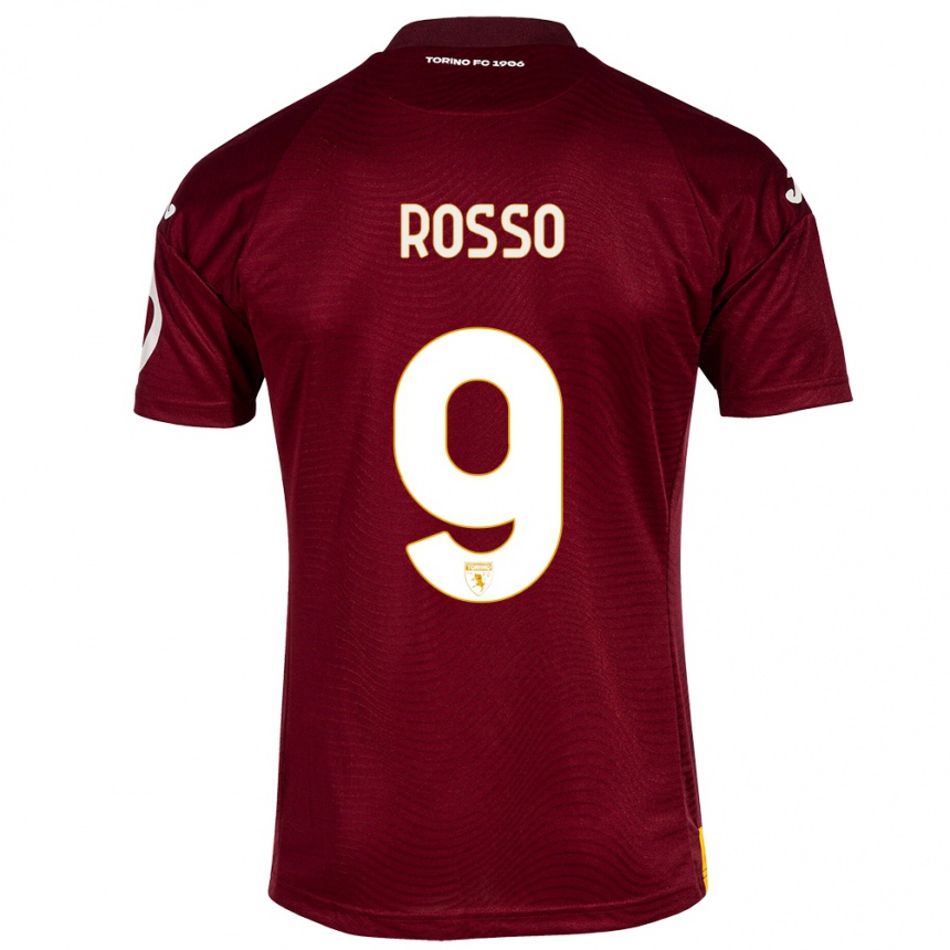 Niño Fútbol Camiseta Eleonora Rosso #9 Rojo Oscuro 1ª Equipación 2023/24 Perú