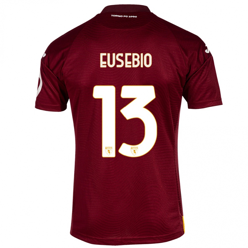 Niño Fútbol Camiseta Chiara Eusebio #13 Rojo Oscuro 1ª Equipación 2023/24 Perú