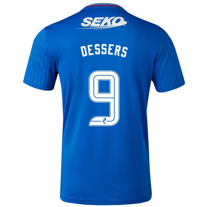 Niño Fútbol Camiseta Cyriel Dessers #9 Azul 1ª Equipación 2023/24 Perú