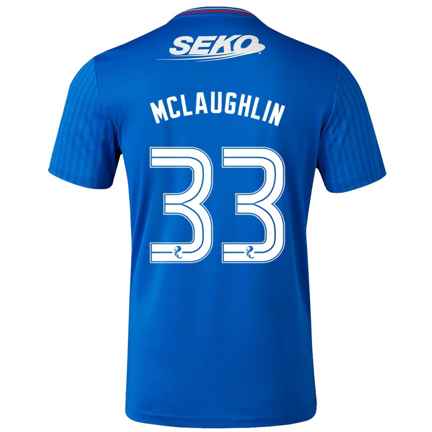 Niño Fútbol Camiseta Jon Mclaughlin #33 Azul 1ª Equipación 2023/24 Perú