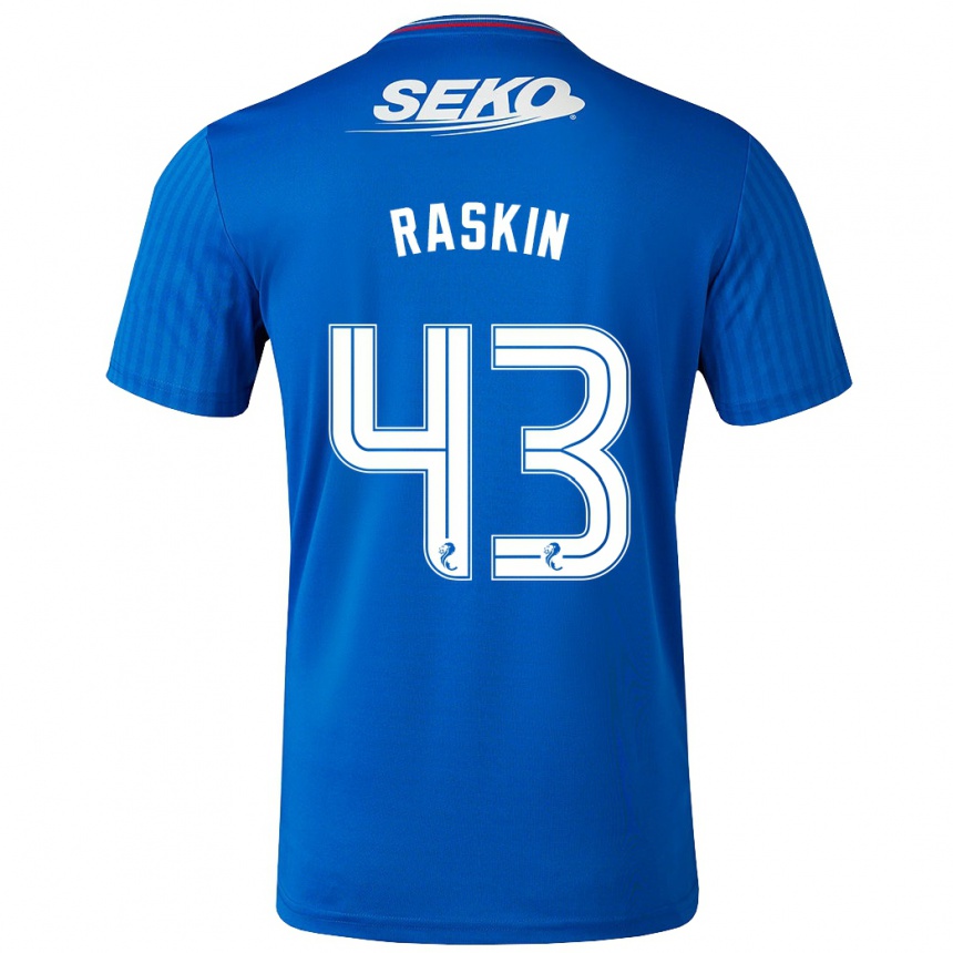 Niño Fútbol Camiseta Nicolas Raskin #43 Azul 1ª Equipación 2023/24 Perú