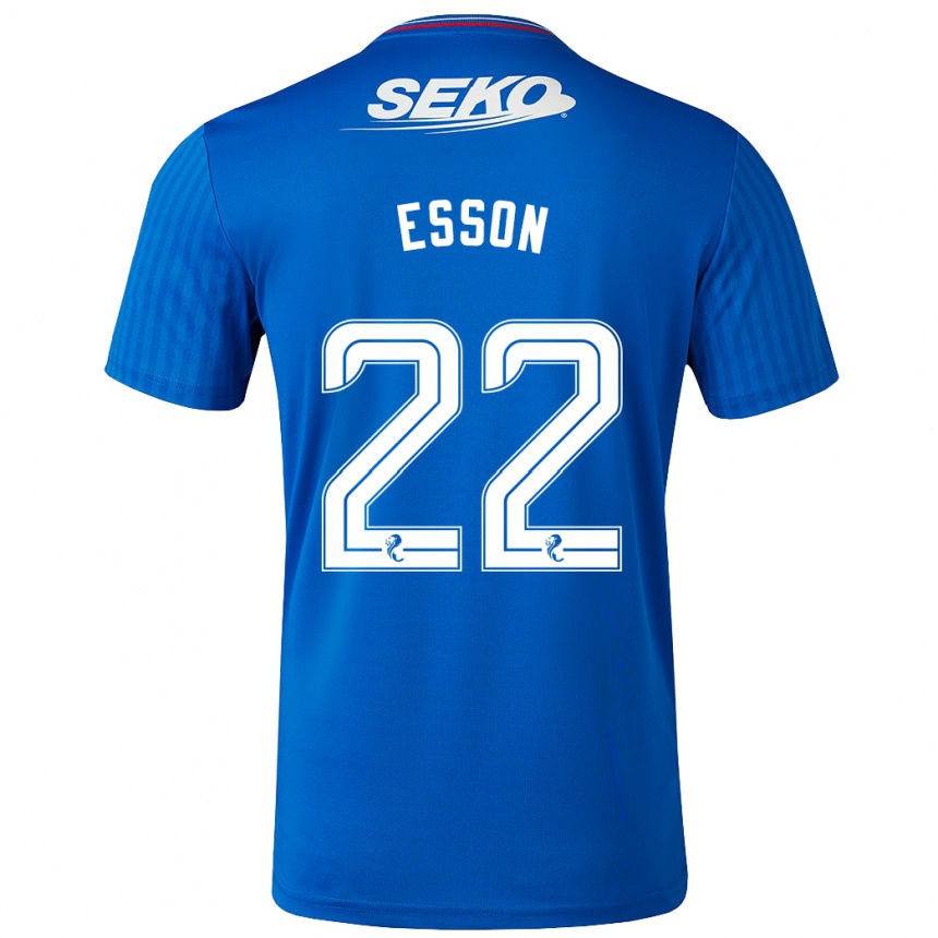 Niño Fútbol Camiseta Victoria Esson #22 Azul 1ª Equipación 2023/24 Perú