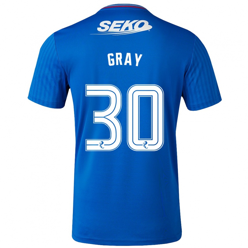 Niño Fútbol Camiseta Georgia Gray #30 Azul 1ª Equipación 2023/24 Perú