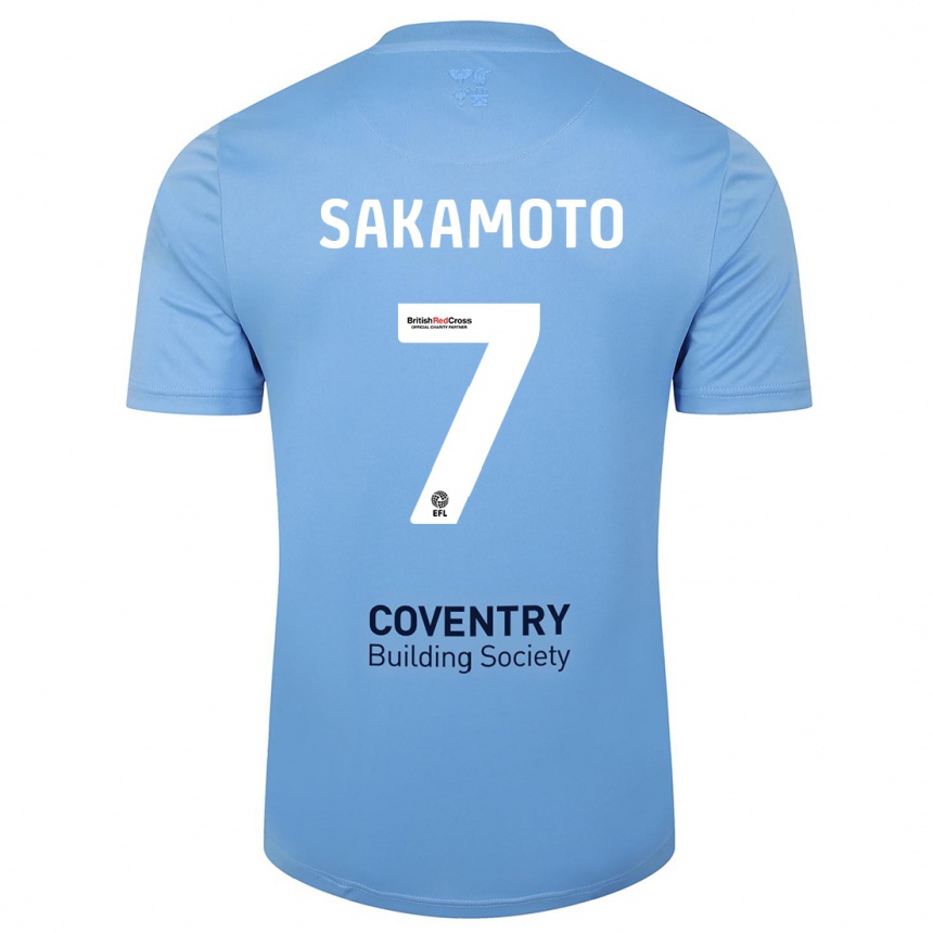 Niño Fútbol Camiseta Tatsuhiro Sakamoto #7 Cielo Azul 1ª Equipación 2023/24 Perú