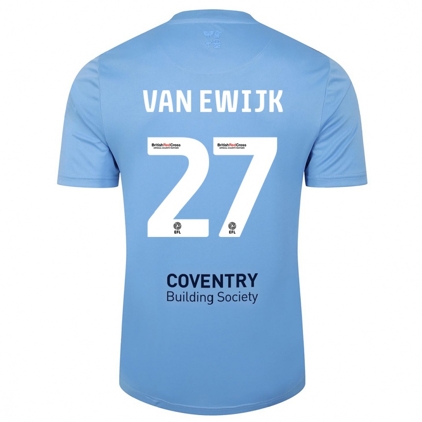 Niño Fútbol Camiseta Milan Van Ewijk #27 Cielo Azul 1ª Equipación 2023/24 Perú