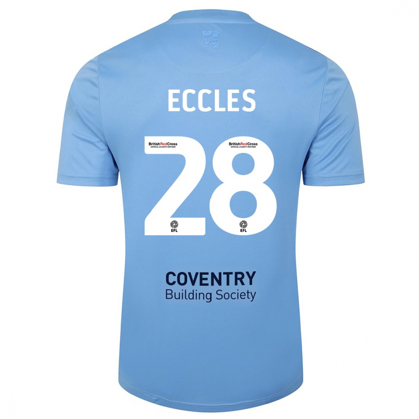 Niño Fútbol Camiseta Josh Eccles #28 Cielo Azul 1ª Equipación 2023/24 Perú