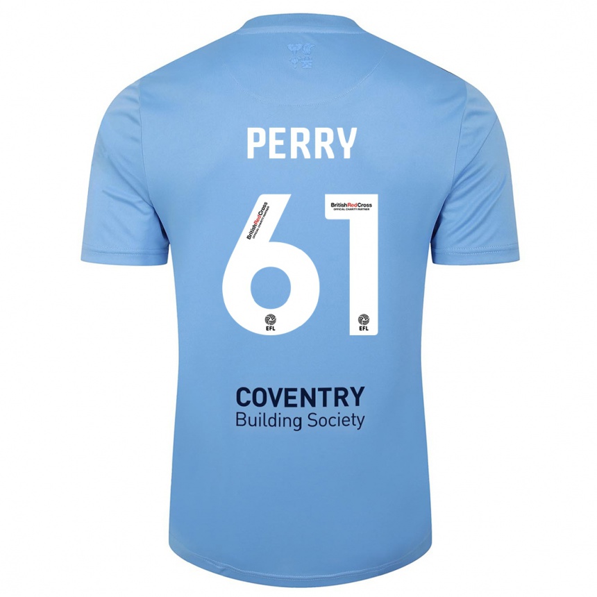 Niño Fútbol Camiseta Callum Perry #61 Cielo Azul 1ª Equipación 2023/24 Perú