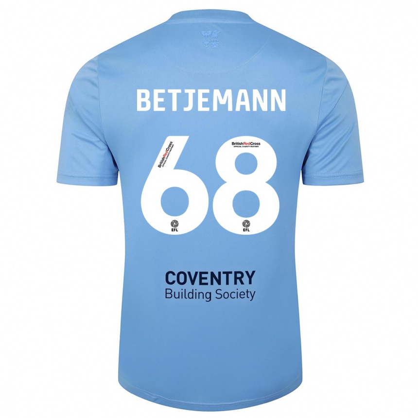 Niño Fútbol Camiseta Elliot Betjemann #68 Cielo Azul 1ª Equipación 2023/24 Perú