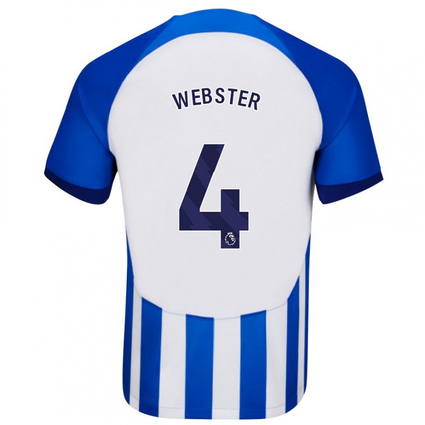 Niño Fútbol Camiseta Adam Webster #4 Azul 1ª Equipación 2023/24 Perú