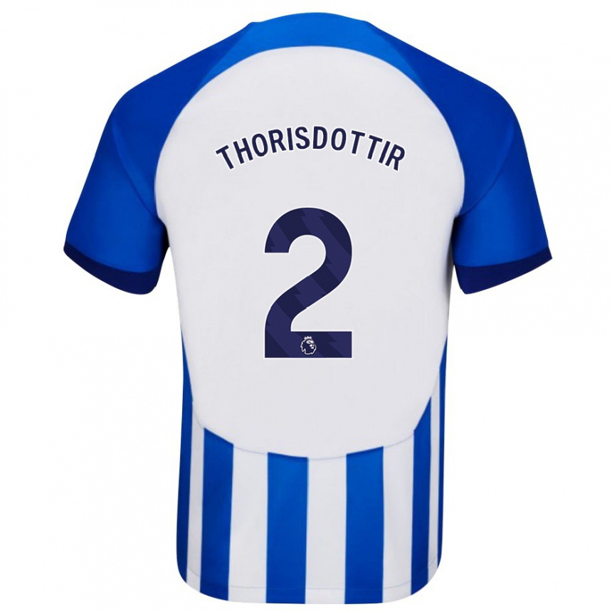 Niño Fútbol Camiseta Maria Thorisdottir #2 Azul 1ª Equipación 2023/24 Perú