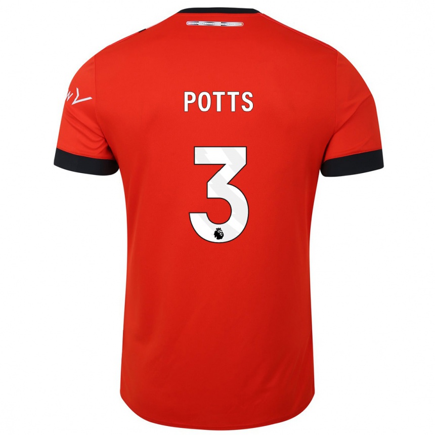 Niño Fútbol Camiseta Dan Potts #3 Rojo 1ª Equipación 2023/24 Perú