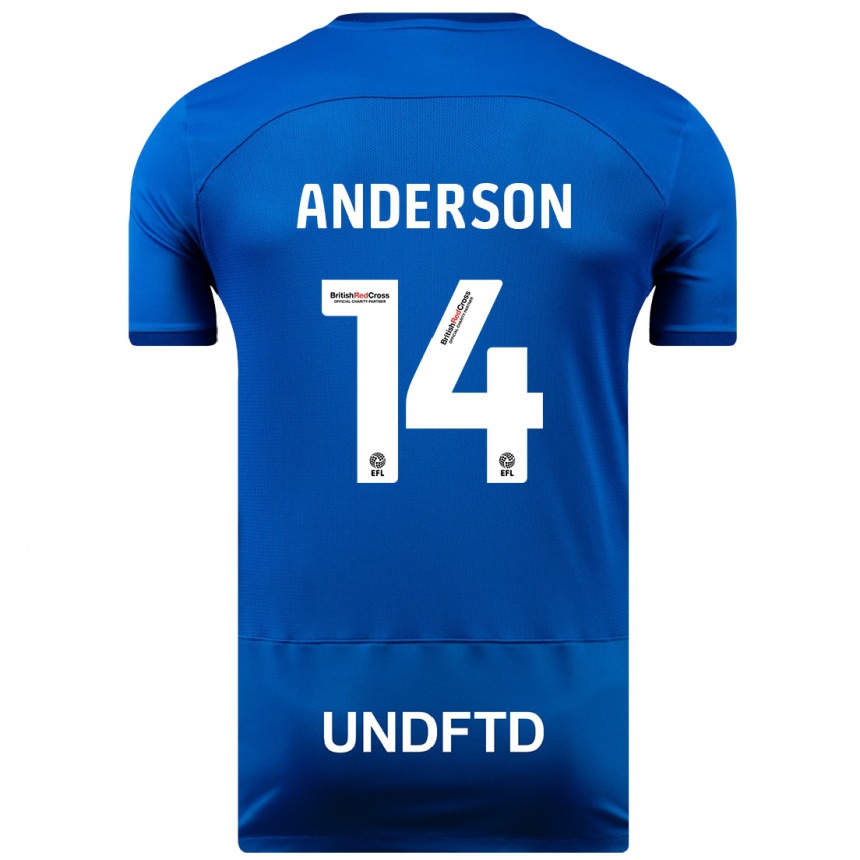 Niño Fútbol Camiseta Keshi Anderson #14 Azul 1ª Equipación 2023/24 Perú