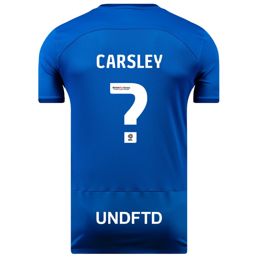 Niño Fútbol Camiseta Luke Carsley #0 Azul 1ª Equipación 2023/24 Perú