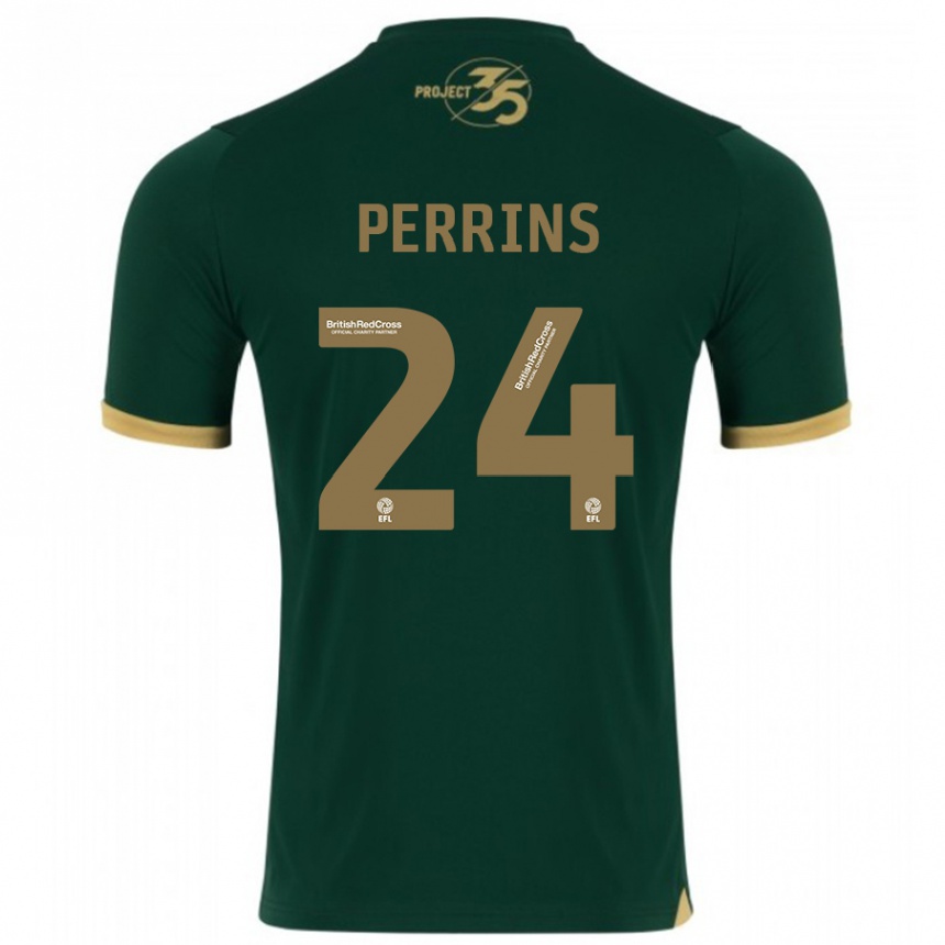 Niño Fútbol Camiseta Grace Perrins #24 Verde 1ª Equipación 2023/24 Perú